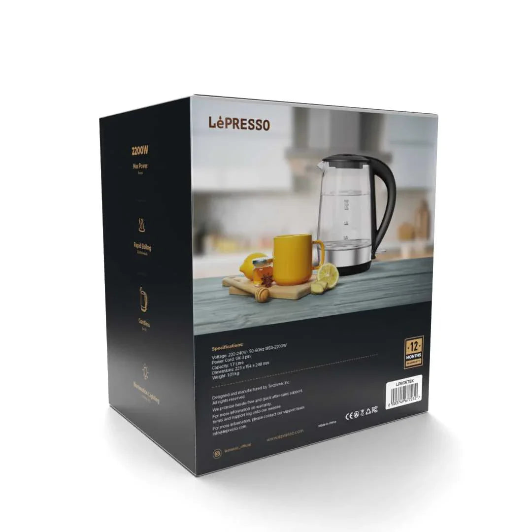 LePresso 360 Transparent Quick-Boil Glass Kettle - Tashqila LePresso 360 Transparent Quick-Boil Glass Kettle - Tashqila